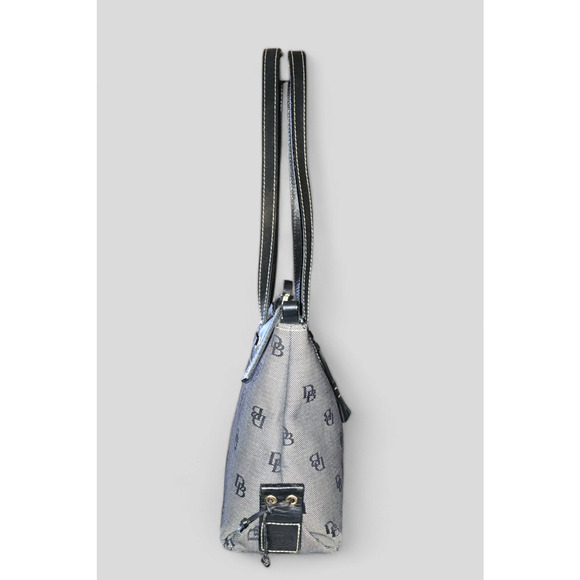 Vintage Dooney & Bourke Signature Satchel Bag Purse Black & Gray - Picture 6 of 11